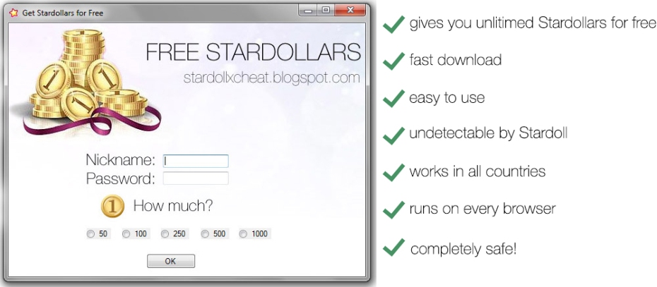 cheats to get stardollars on stardoll